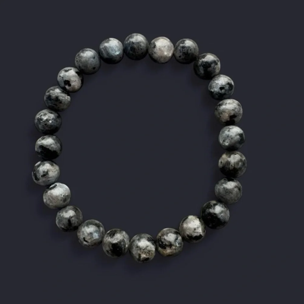 Larvikite Gemstone Bead Bracelet 8mm